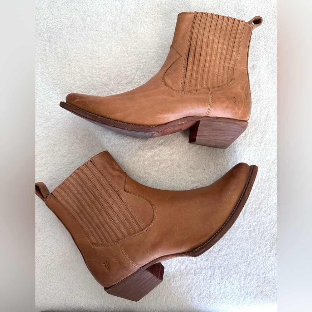 Frye Sacha Chelsea Boot Brown Calf Leather Women’s 8 B - Picture 11 of 14